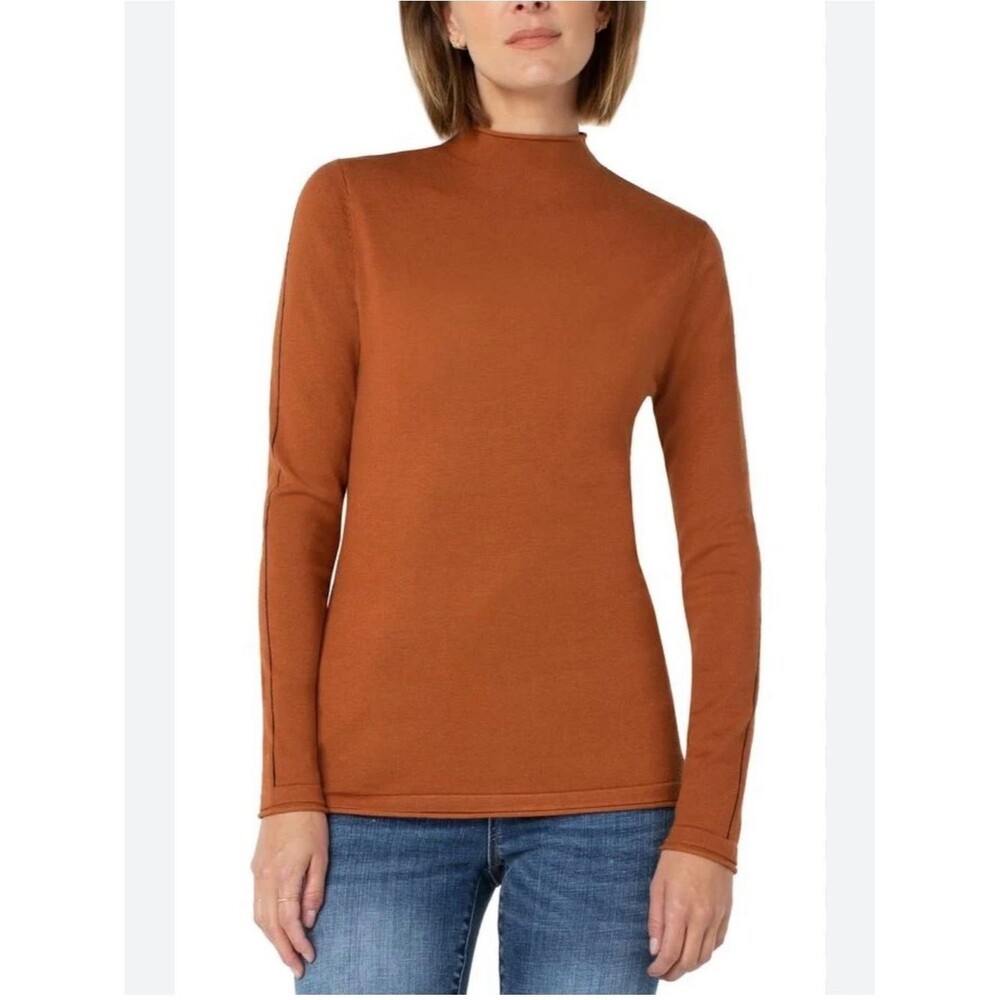 Liverpool Women’s Crewneck Top in Warm Rust Brown